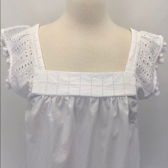 J Crew Pom Pom square neck blouse - Picture 2 of 6